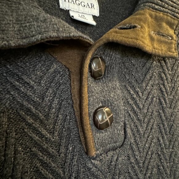 Haggar Dark Blue Ribbed Men's Knit Sweater – Size Large - Perfect Condition - Picture 4 of 8